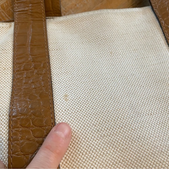 MICHAEL KORS Fulton Canvas & Croc Embossed Leather Tote - Picture 4 of 8